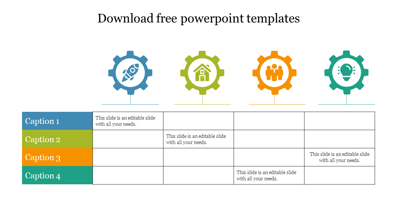 Free - Download free powerpoint templates with gear design
